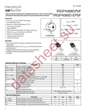 IRGP4068DPBF datasheet  